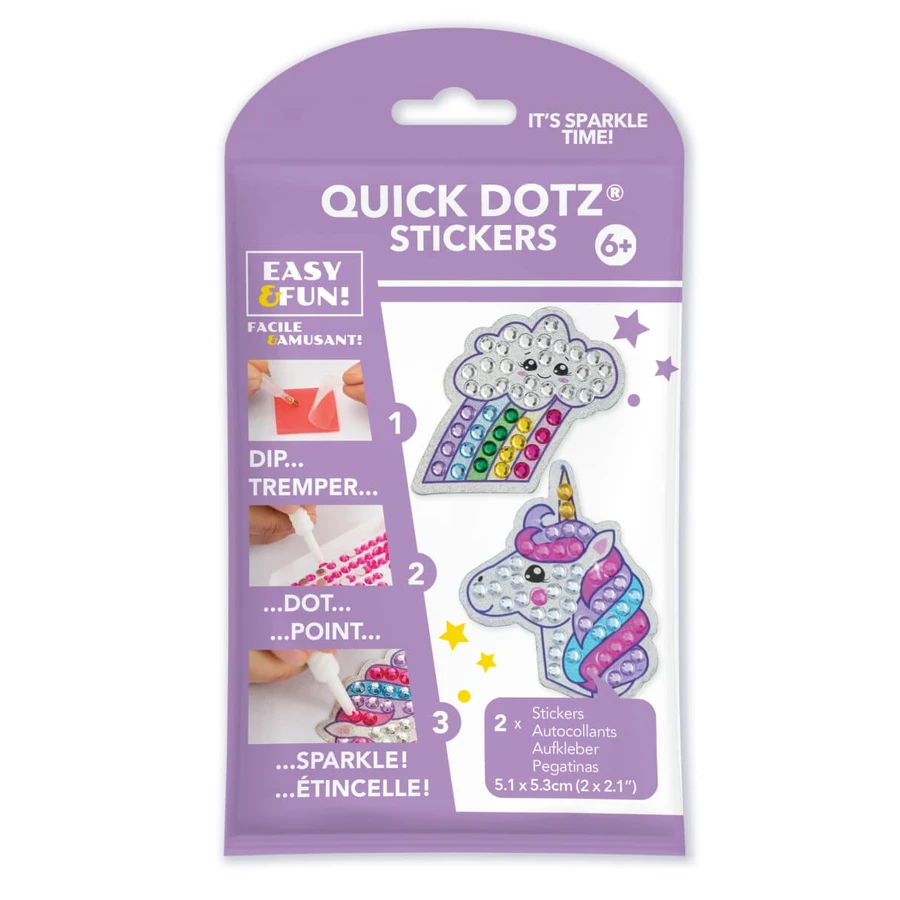 Set créatif super rapide, autocollants BIG DOTZ - Coucou, nuage et licorne