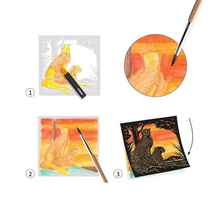 Creative workshop with Djeco watercolor pencils, Backlight