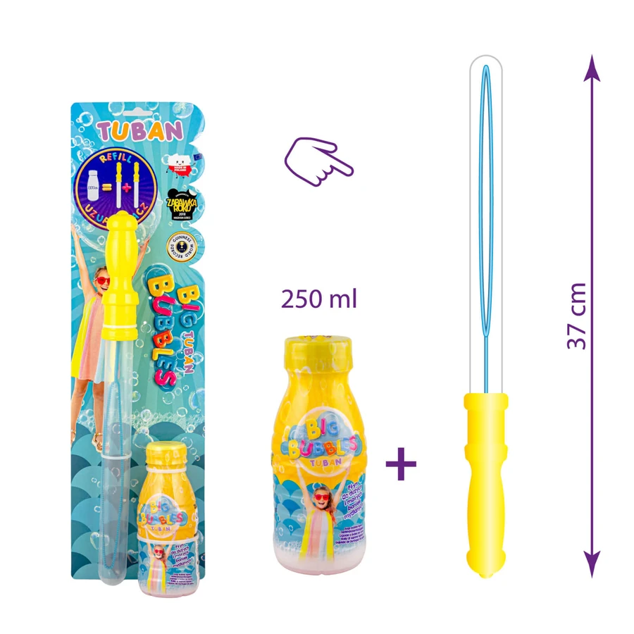 Giant soap balloons set - sword accessory + 250 ml solution