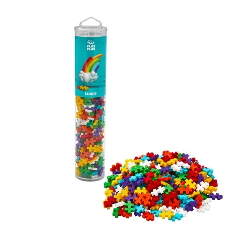 Plus-Plus bouwpakket, koker 240 stukjes, Regenboogmix, regenboogkleuren