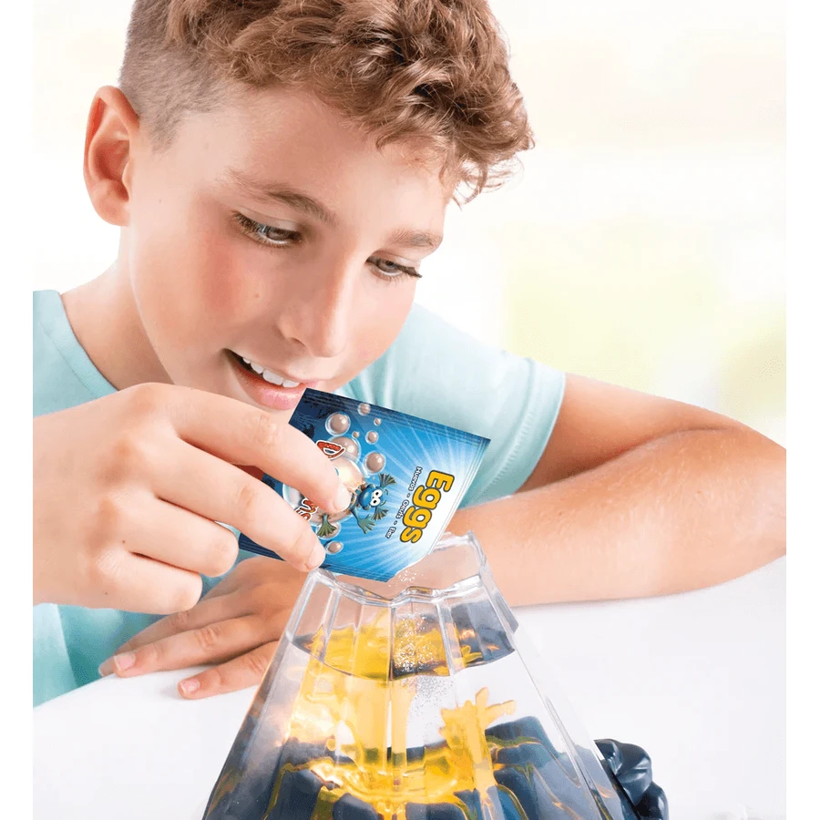 STEM Educational Set - AQUA DRAGONS® Habitat VULCAN with lava - aquarium with LED and red Aqua Dragons