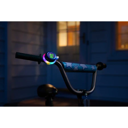 Bicycle bell with multicolored LED lights, blue