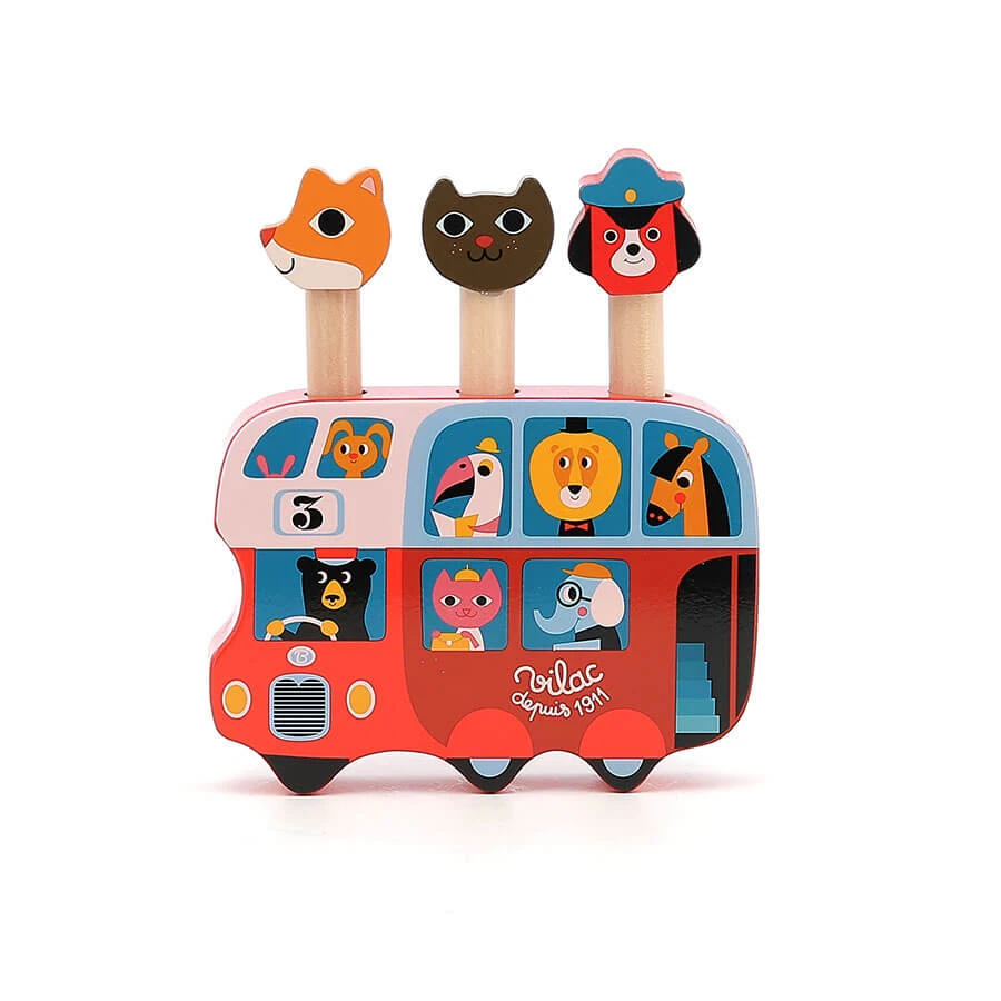 Houten speelgoed POP-UP Bus - ontwerp Ingela P. Arrhenius - Vilac