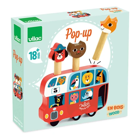 Houten speelgoed POP-UP Bus - ontwerp Ingela P. Arrhenius - Vilac