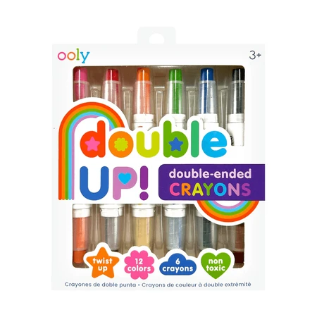 Double wax crayons, set of 6, Double up! , 12 colors
