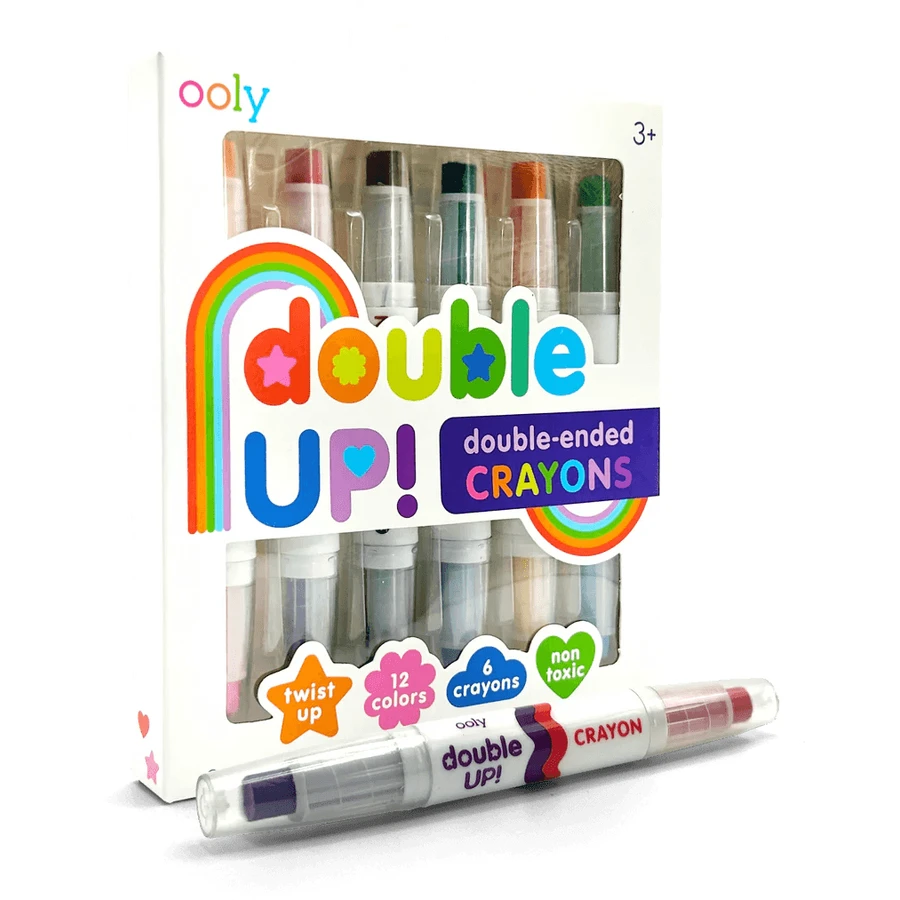 Double wax crayons, set of 6, Double up! , 12 colors