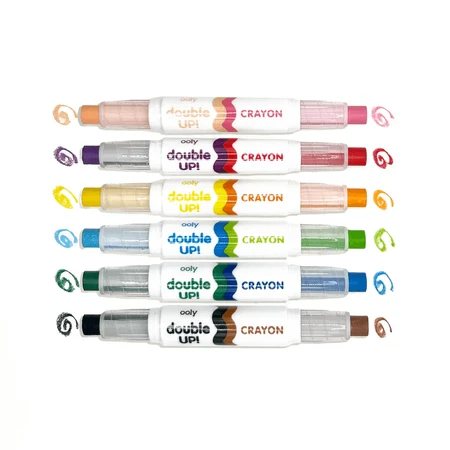 Double wax crayons, set of 6, Double up! , 12 colors