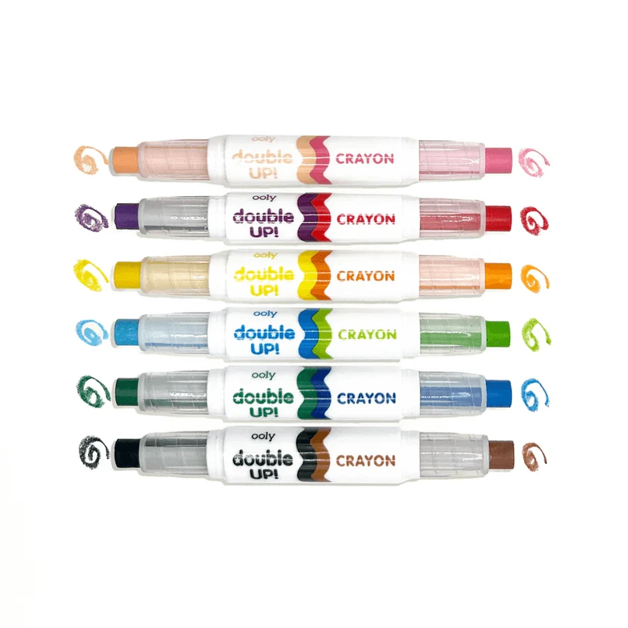 Double wax crayons, set of 6, Double up! , 12 colors