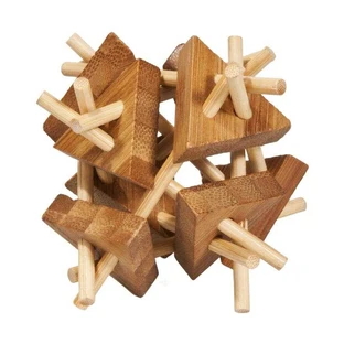 Logicaspel IQ in bamboehout Sticks&triangles
