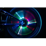 Tubular LED lights for bicycle wheels, SpinBrightz, multicolor