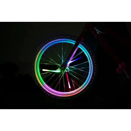 Tubular LED lights for bicycle wheels, SpinBrightz, multicolor