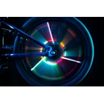 Tubular LED lights for bicycle wheels, SpinBrightz, multicolor