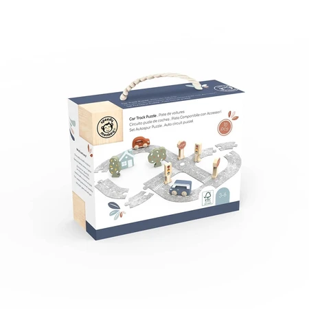 Puzzle mit Filzbahn und Autos, Speedy Monkey