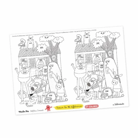 Coloring Plate Holder Monsters, Moulin Roty