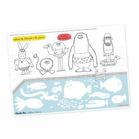 Coloring Plate Holder Monsters, Moulin Roty