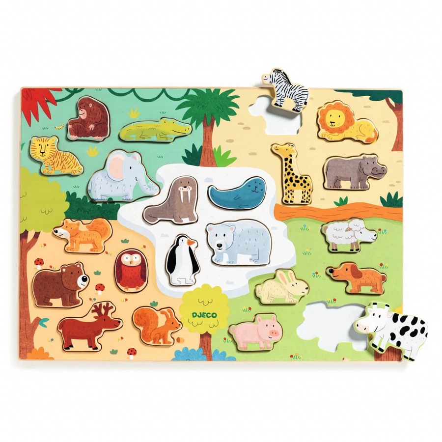 Houten legpuzzel Animo, Djeco