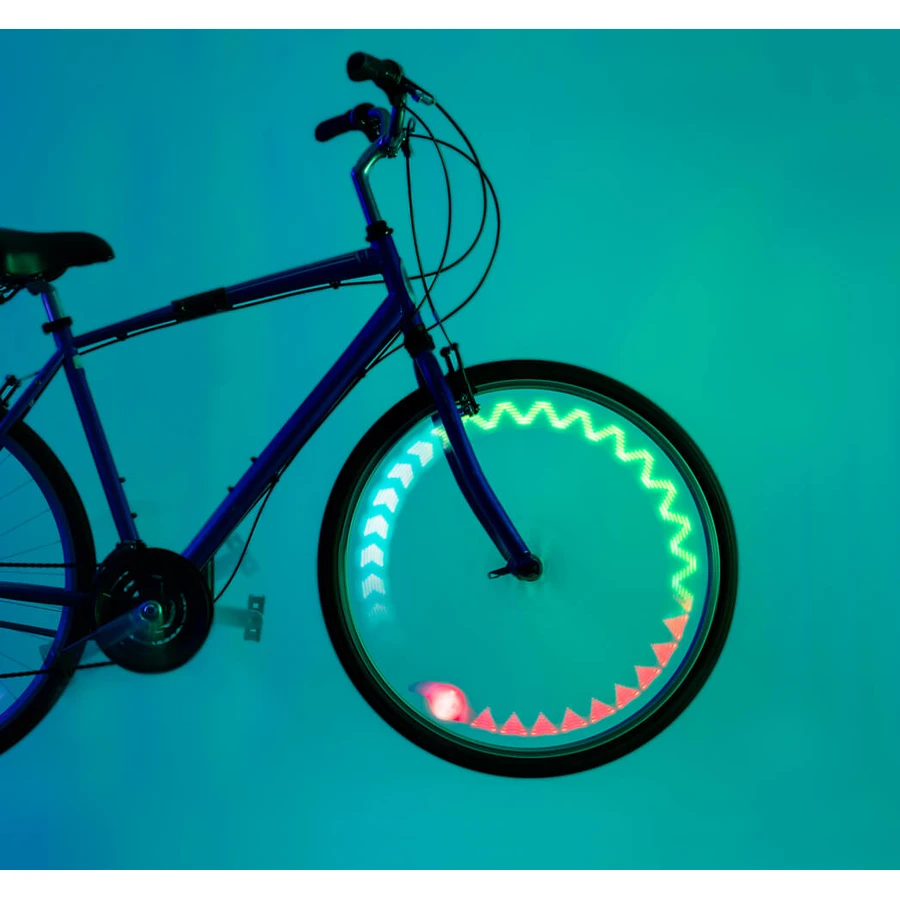 Lampe LED avec effets animés pour rayons de vélo, ShapeBrightz