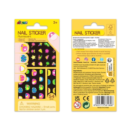 Pegatinas para uñas que brillan en la oscuridad - Cookie