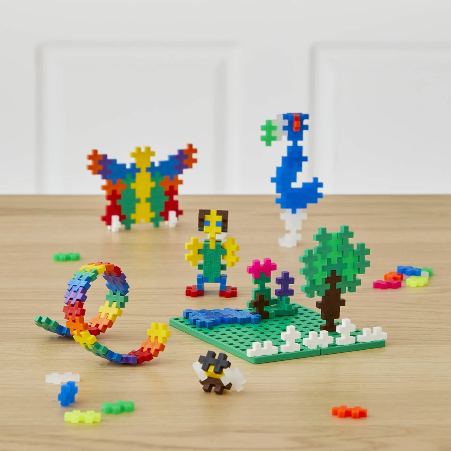 Jeu de construction Plus-Plus, 600 pièces, portable, dans une boîte en métal, couleurs standard