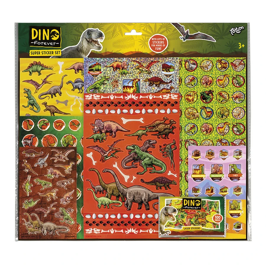 Súper set de pegatinas de dinosaurios