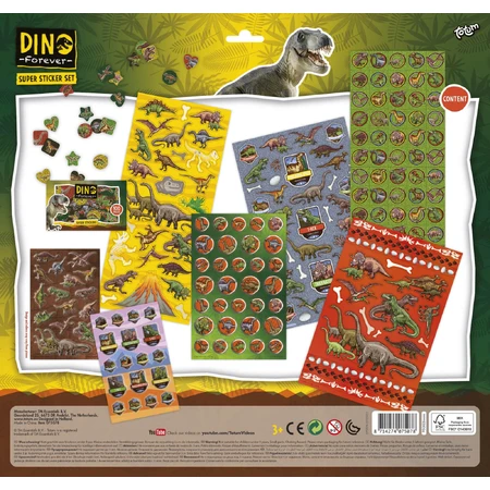 Súper set de pegatinas de dinosaurios
