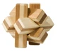 Logisch spel IQ houten bamboe knoop, metalen doos