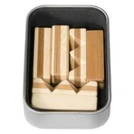 Logisch spel IQ houten bamboe knoop, metalen doos