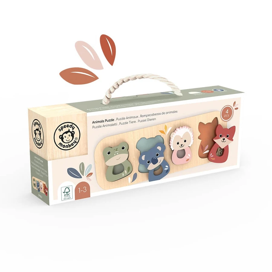 Wooden animal puzzle, Speedy Monkey