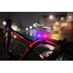 Sonnette de vélo avec lumières LED multicolores, argentée