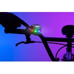 Sonnette de vélo avec lumières LED multicolores, argentée