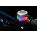 Sonnette de vélo avec lumières LED multicolores, argentée