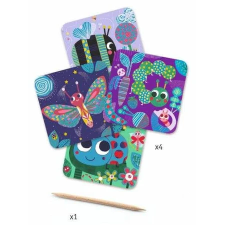 Djeco Creative Scratching Set, Friendly Insects