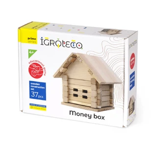 Set de construcție din lemn „Pușculiță” 37 piese