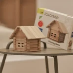 Set de construcție din lemn „Pușculiță” 37 piese