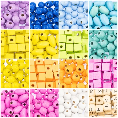 Mega kit creativo DIY - collares y pulseras con cuentas de madera, 600 piezas+.