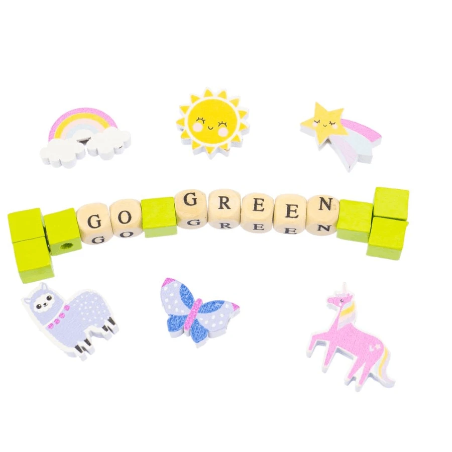 Mega kit creativo DIY - collares y pulseras con cuentas de madera, 600 piezas+.