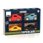Caja con 4 coches de carreras de madera - Vilac