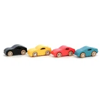 Caja con 4 coches de carreras de madera - Vilac
