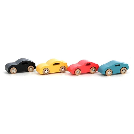 Caja con 4 coches de carreras de madera - Vilac