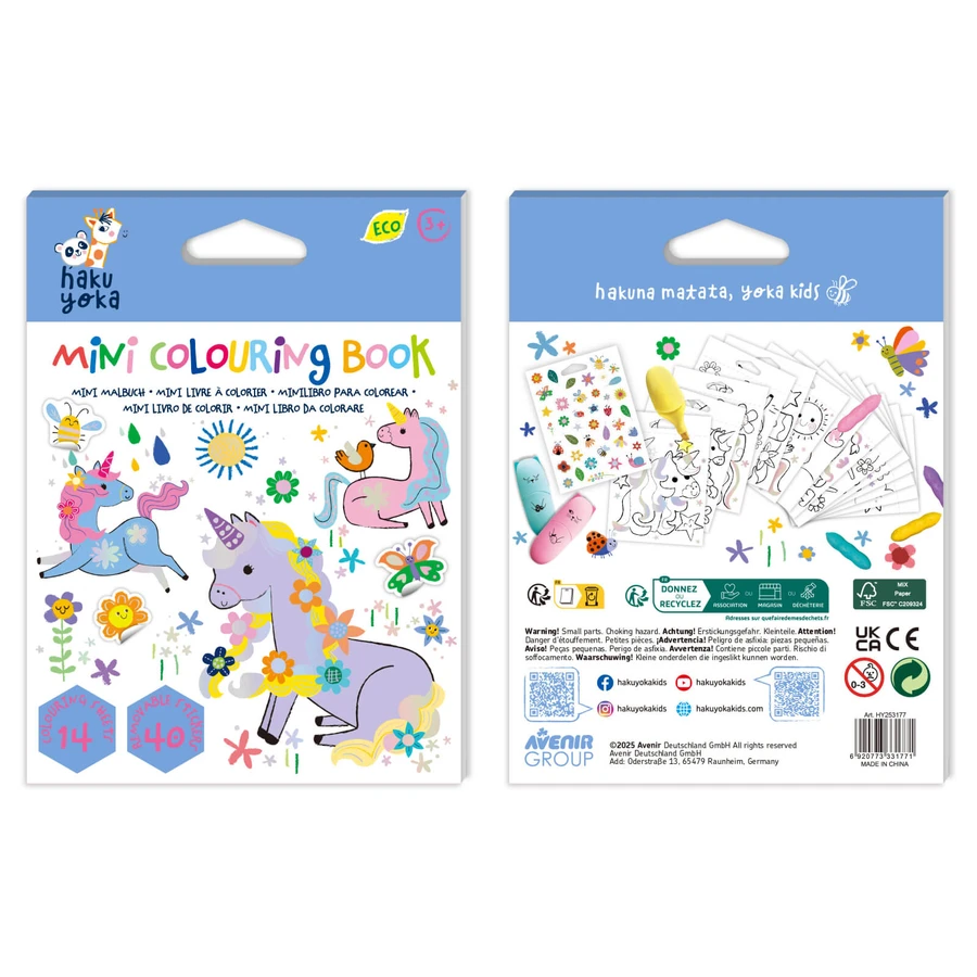 Minilibro para colorear Hakuyoka - Unicornios