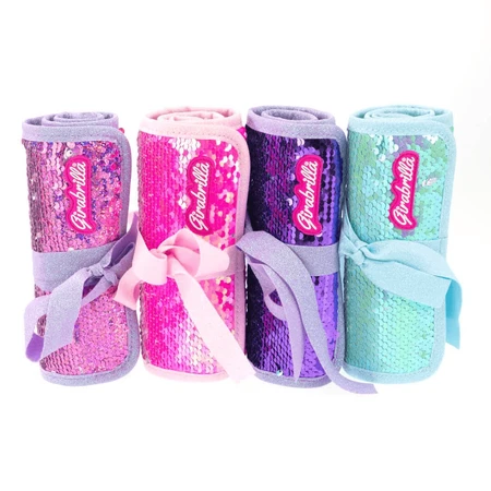 Stylo roulant Girabrilla - avec paillettes réversibles et set de 12 stylos gel + 6 marqueurs doubles