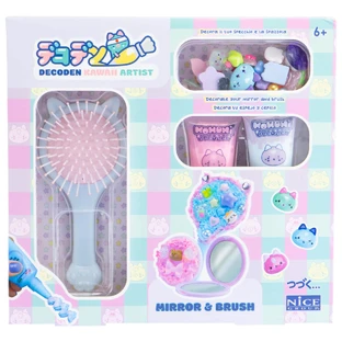 Kit creativo Decoden - Espejo kawaii y pincel para decorar con pasta de colores