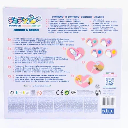 Kit creativo Decoden - Espejo kawaii y pincel para decorar con pasta de colores