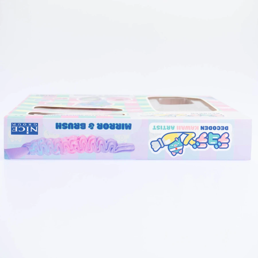 Kit creativo Decoden - Espejo kawaii y pincel para decorar con pasta de colores