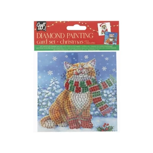 Set creativo DIY, tarjetas de Navidad, gatito y perrito