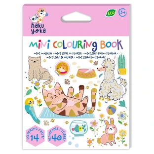 Mini tarjeta para colorear Hakuyoka - Animales lindos