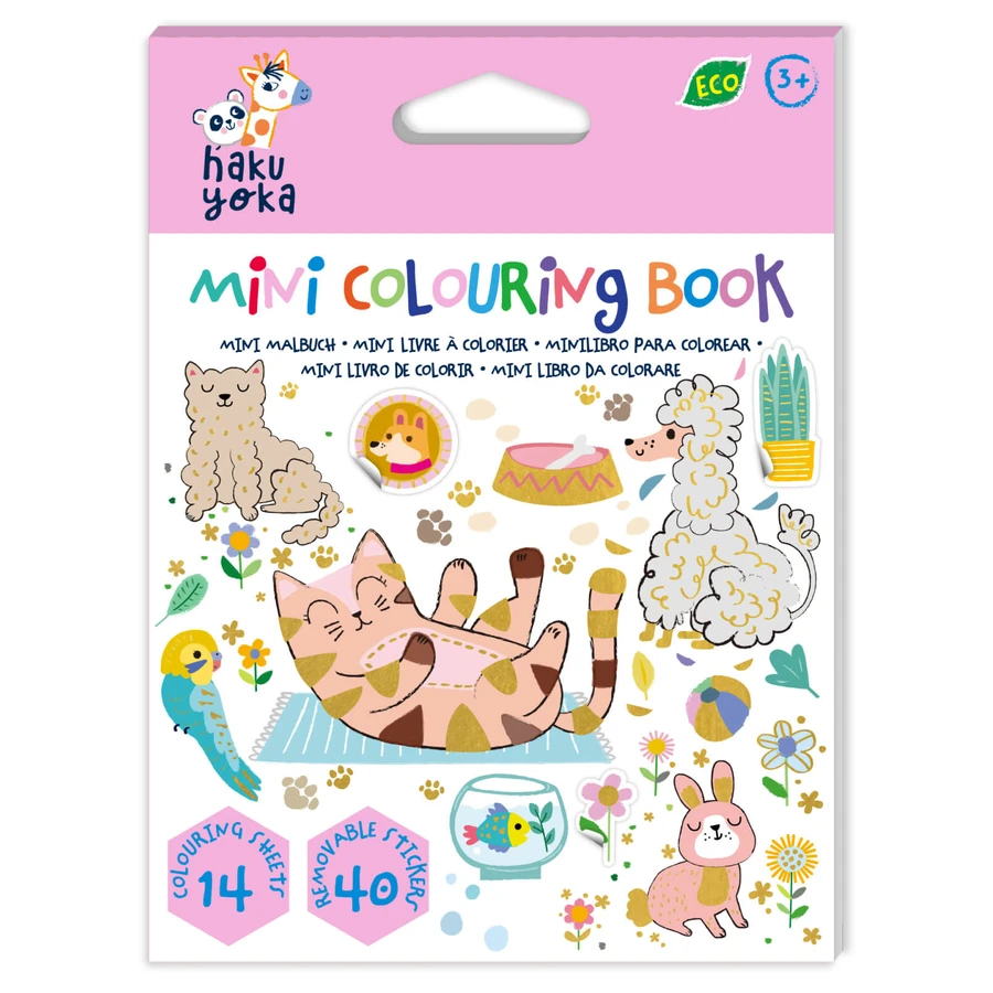 Mini tarjeta para colorear Hakuyoka - Animales lindos