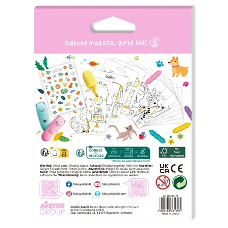 Mini tarjeta para colorear Hakuyoka - Animales lindos
