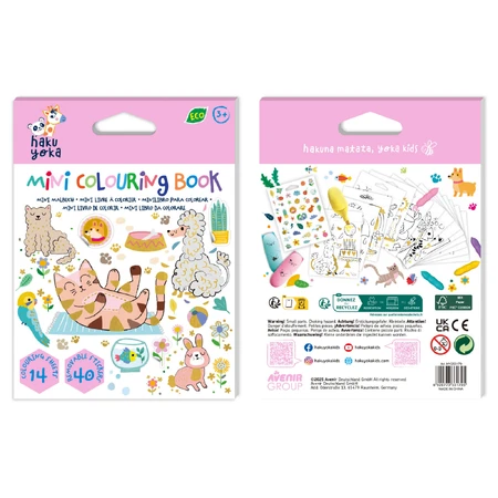 Mini tarjeta para colorear Hakuyoka - Animales lindos