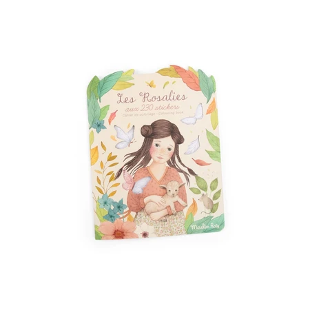 Libro para colorear con pegatinas Les Rosalies, Moulin Roty